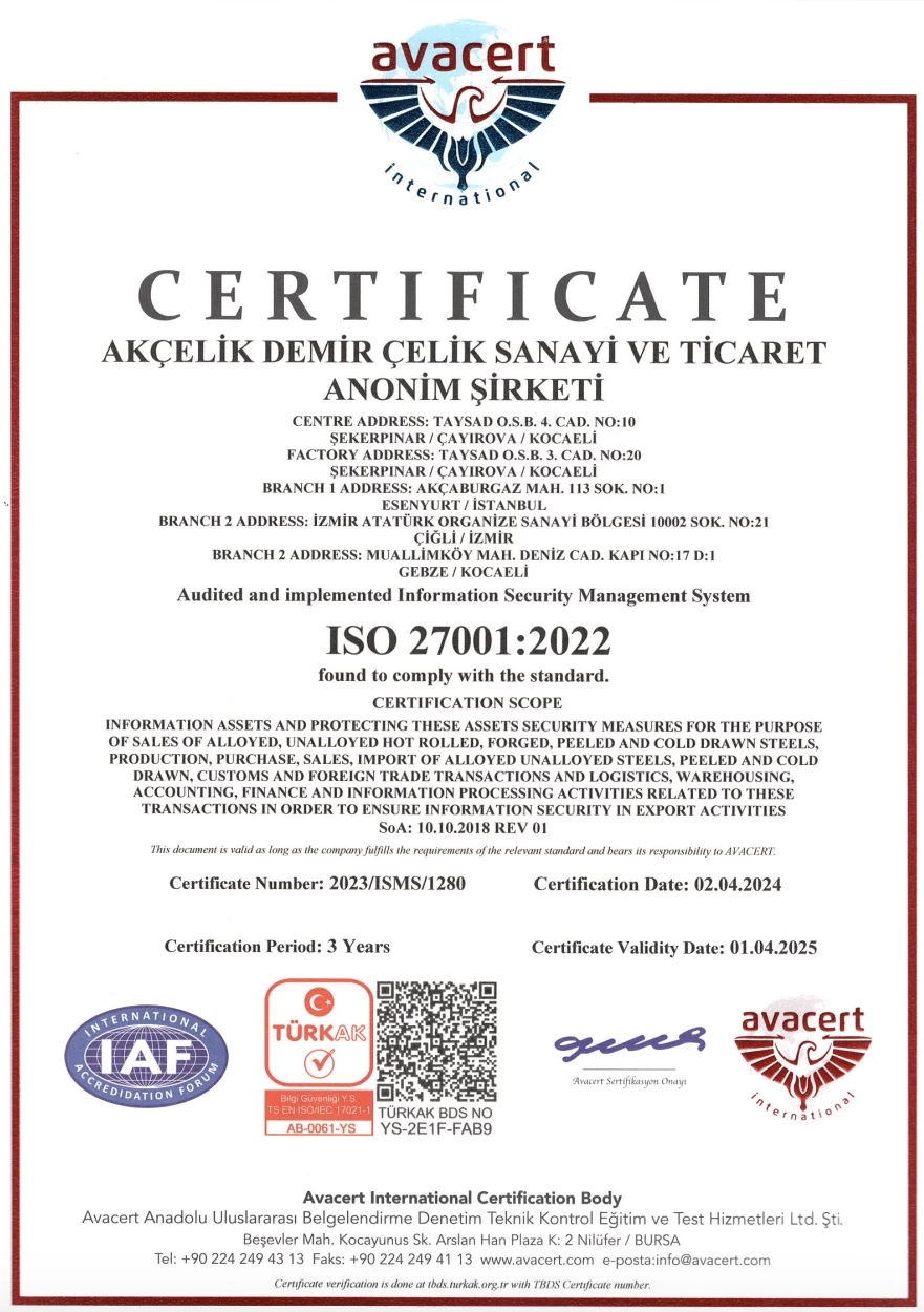 iso 270001 belgesi